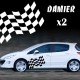 Planche de deux Stickers Tuning damier - 8 