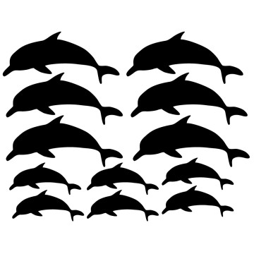 stickers poisson Dauphins par planche