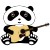 stickers Panda Guitariste 