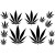 Stickers Feuille de Cannabis en planche