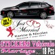 Sticker Déco Voiture Mariage (Kit 2 cotés complet 18 Pcs)