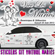 Stickers Déco Voiture Mariage avec Personnages (Kit 2 cotés)