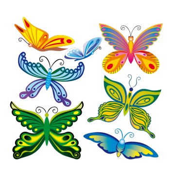 stickers Planche de 7 Papillons