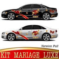 Stickers Autocollants Kit Voiture Mariage Luxe Version. Full