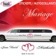 Deco Voiture Mariage Stikers Autocollants (avec double coeur)