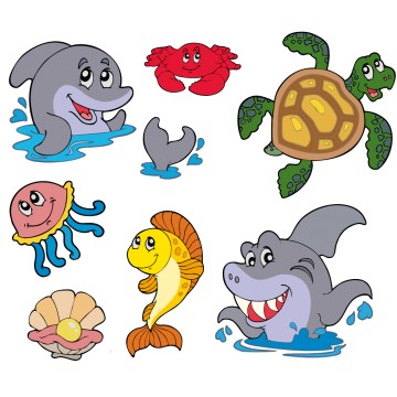 Stickers Autocollant Poissons Tropicaux par planche