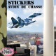 Stickers Autocollants Avion de Chasse bleu