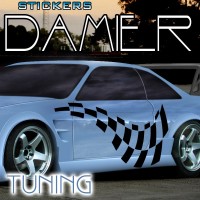 Planche de 2 stickers Tuning Damier- 9