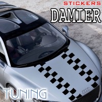 Planche de 2 Stickers Tuning Damier 11