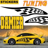 Planche de 2 Stickers Tuning Damier 12