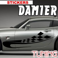 Planche de 2 Stickers Tuning Damier 13