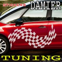 Planche de 2 Stickers Tuning Damier 14