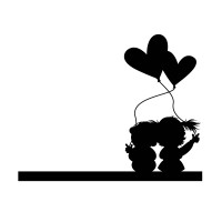 stickers Deux petits amoureux 