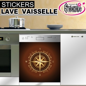 Stickers Lave Vaisselle Boussole - Rose des vents