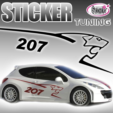 Sticker Peugeot Lion Sport Tuning (2 Cotés)