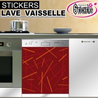 Stickers Lave Vaisselle Rouge Orangé