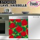 Stickers Lave Vaisselle Rose Rouge