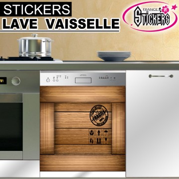 Stickers Lave Vaisselle Couleur Bois 