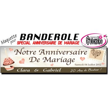 Maquette Pour Banderole Anniversaire de Mariage Personnalisée (M0014FS2012)