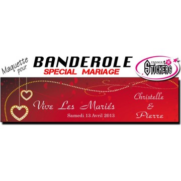 Maquette Pour Banderole Mariage Personnalisée (M0025FS2012)