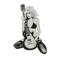 Stickers Lady Guitariste