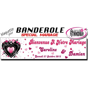 Maquette Pour Banderole Mariage Personnalisée (M0027FS2012)