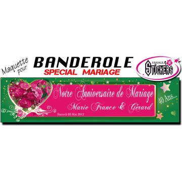 Maquette Pour Banderole Anniversaire de Mariage Personnalisée (M0028FS2012)