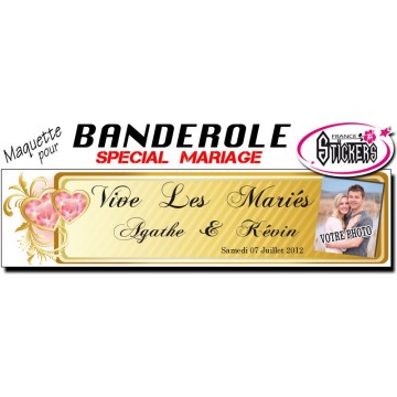 Maquette Pour Banderole Mariage Personnalisée (M0029FS2012)