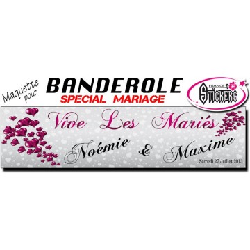 Maquette Banderole Mariage Personnalisée (M0032FS2012)