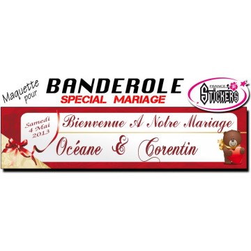 Maquette Pour Banderole Mariage Personnalisée (M0033FS2012)
