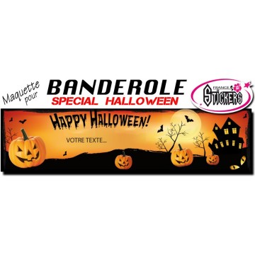 Maquette Pour Banderole Halloween Personnalisée (M0034FS2012)