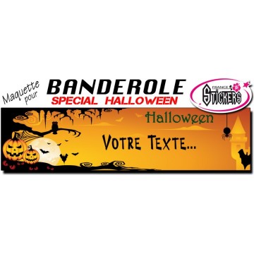 Maquette Pour Banderole Halloween Personnalisée (M0040FS2012)