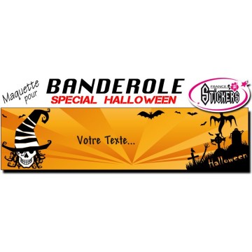 Maquette Pour Banderole Halloween Personnalisée (M0046FS2012)