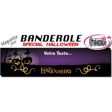 Maquette Pour Banderole Halloween Personnalisée (M0047FS2012)