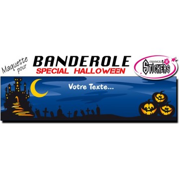 Maquette Pour Banderole Halloween Personnalisée (M0050FS2012)