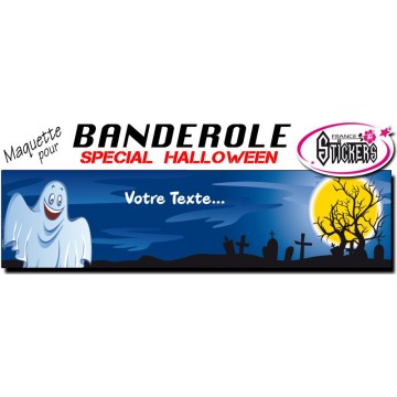Maquette Pour Banderole Halloween Personnalisée (M0052FS2012)