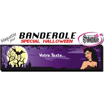 Maquette Pour Banderole Halloween Personnalisée (M0054FS2012)