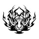 Stickers Tête de Tigre Flamme 4