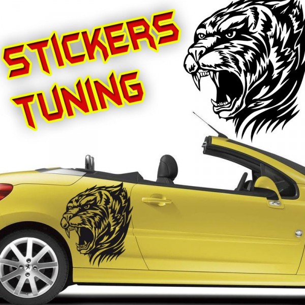 Sticker voiture tigre Python, vinyle autocollant, décoration de
