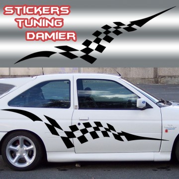 Stickers Tuning Damier std8 vendu par 2 