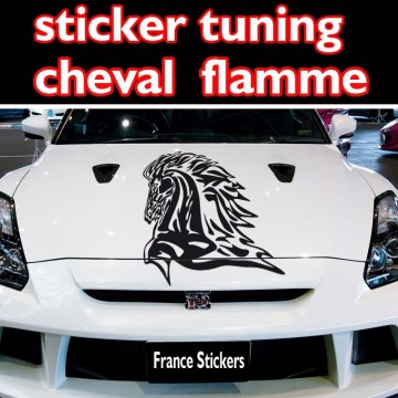 Stickers Tuning Cheval Flamme 