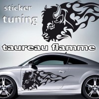 stickers Tuning Taureau Flamme 3