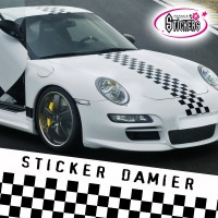 Stickers Tuning Damier Bande Viper par 2