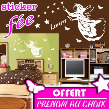 Stickers Fée + Prénom offert 