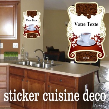 Stickers Cuisine deco Café Personnalisé