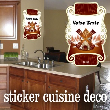 Stickers Cuisine deco Moulin Personnalisé