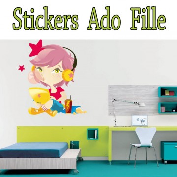 Stickers Autocollant Musique Ado Fille