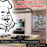 stickers cuisine Cuisto Cuisinier Personnalisé