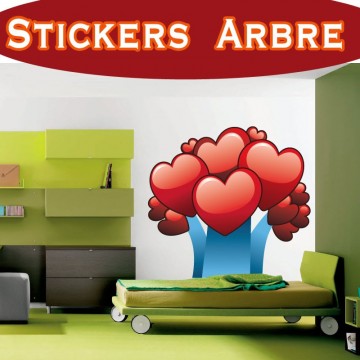 Stickers Autocollant Arbre coeurs a2