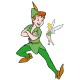 stickers Peter Pan et Fée Clochette